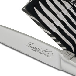 Box-set of 6 flat stainless steel Laguiole steak knives