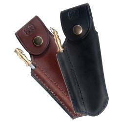 Finest quality leather sheath for Laguiole with sharpener