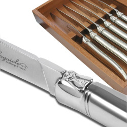Set of 6 Advantage Laguiole steak knives stainless steel polished finish