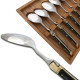 Set of 6 Laguiole soup spoons black horn handle - Image 1150
