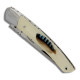 Couteau Thiers manche plexiglas avec incrustation d'une plume d'oiseau de geai - Image 1168