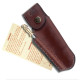 Laguiole folding knife with Olive Wood handle, 12 cm + Finest quality leather sheath with sharpener - Image 1189