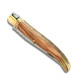 Laguiole manche en bois d'olivier, 12 cm + étui cuir marron et fusil à affûter - Image 1191