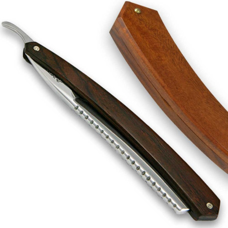 6/8 Actiforge Razor in Cocobolo Wood – Chiselled decoration point on the back of the blade with mahogany box - Image 1759