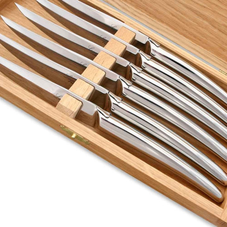 Set of 6 Laguiole steak knives with design style - Image 2042