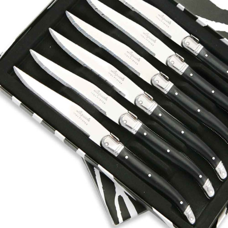 Set of 6 Laguiole steak knives ABS black - Image 2061