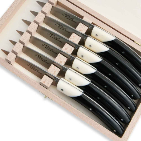 Box-set of 6 Thiers steak knives with acrylic handle - Image 2076
