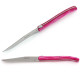 Set of 6 Laguiole steak knives pink color plexiglass handles - Image 2086