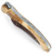 Laguiole bird knife olive and rosewood handle + black leather sheath + sharpener - Image 2273