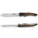 Laguiole bird steak knives with ebony and thuya burl wood handle - Image 2374