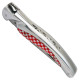 Laguiole bird knife aluminium with red and white tiles - Image 2437