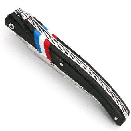 Laguiole knife ebony with french flag - Image 2513