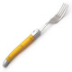 Fourchette Laguiole ABS de couleur jaune vue de dessous - Image 2568