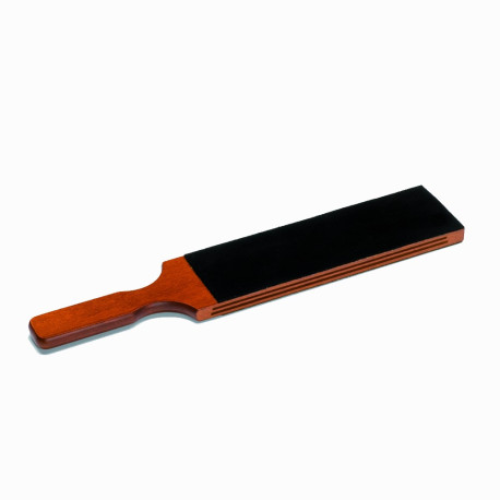 Extra large razor paddle strop in wood and leather - Image 397