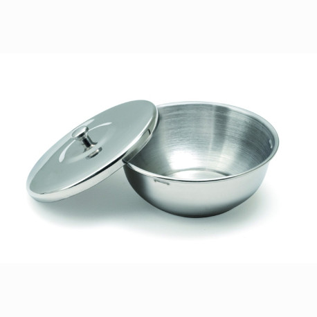 Stainless steel shaving bowl with cover - Image 405