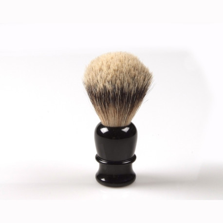 Shaving brush, hand turned, black plastic handle - Image 408
