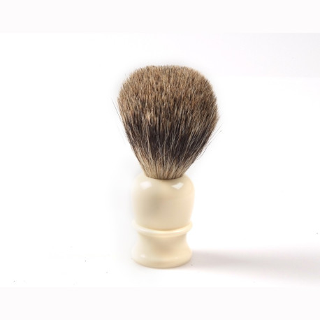 Shaving brush, hand turned, white plastic handle - Image 409