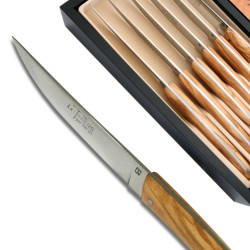 Set 6 Thiers Steak Knives Olive Wood
