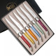 Set of 6 Laguiole steak knives ABS in assorted colors handles - Image 568