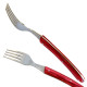 Set of 6 Laguiole forks assorted color plexiglas handles - Image 573