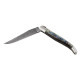 Couteau Laguiole manche en abalone avec lame en acier Damas ouvert - Image 907
