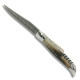 Couteau Laguiole avec manche en pointe de corne blonde et lame en acier damas, avec tire-bouchon ouvert - Image 916